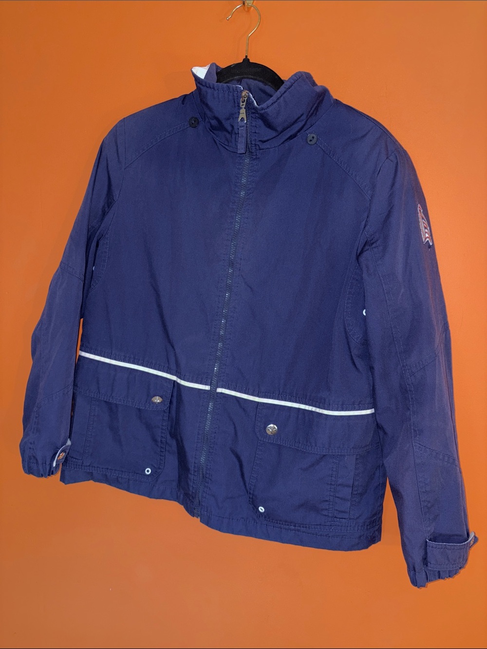 Mackintosh Lightweight Women's Navy Blue Zip Front Jacket Nautical Vibe Medium 8